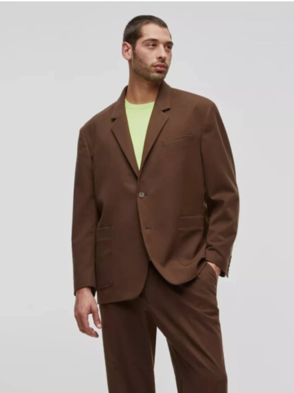 Mode of One Brown Men's Blazer Suit Jacket Medium Relaxed Fit Walnut NWOT